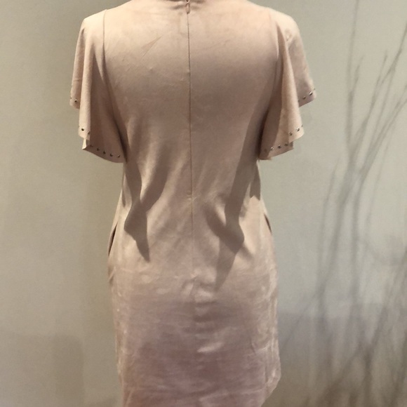 MNG Mango faux suede light dress with bell sleeve - Picture 4 of 9